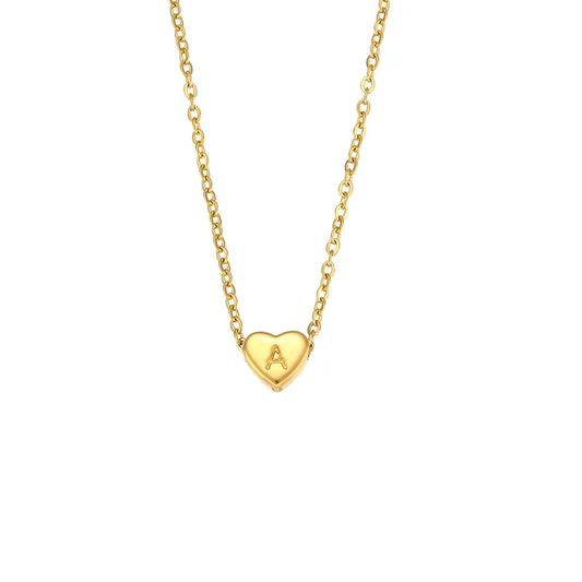 Inicial A 18K Gold Plated Stainless Steel Necklace- Dorado