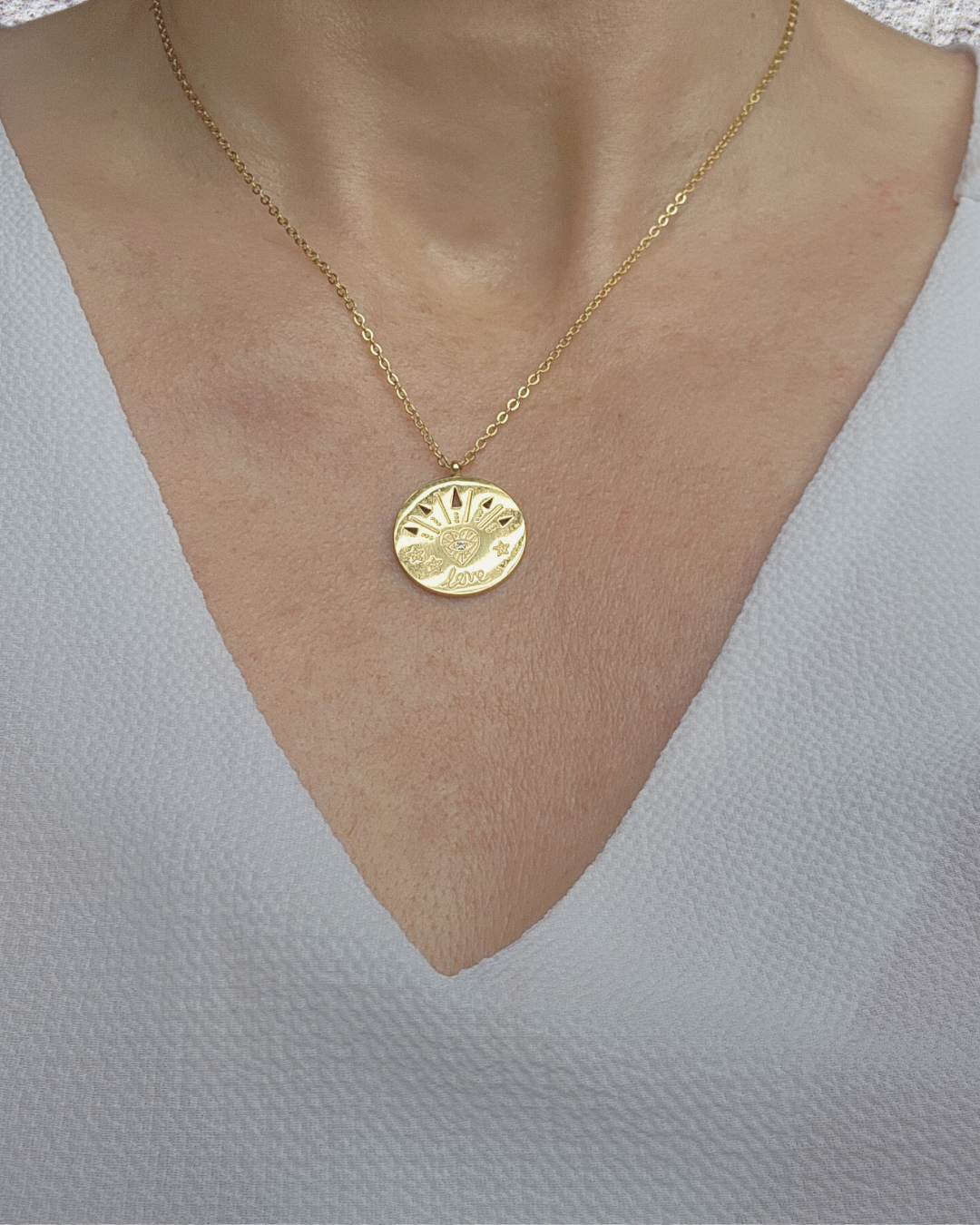 Love 18K Gold Plated Stainless Steel Necklace