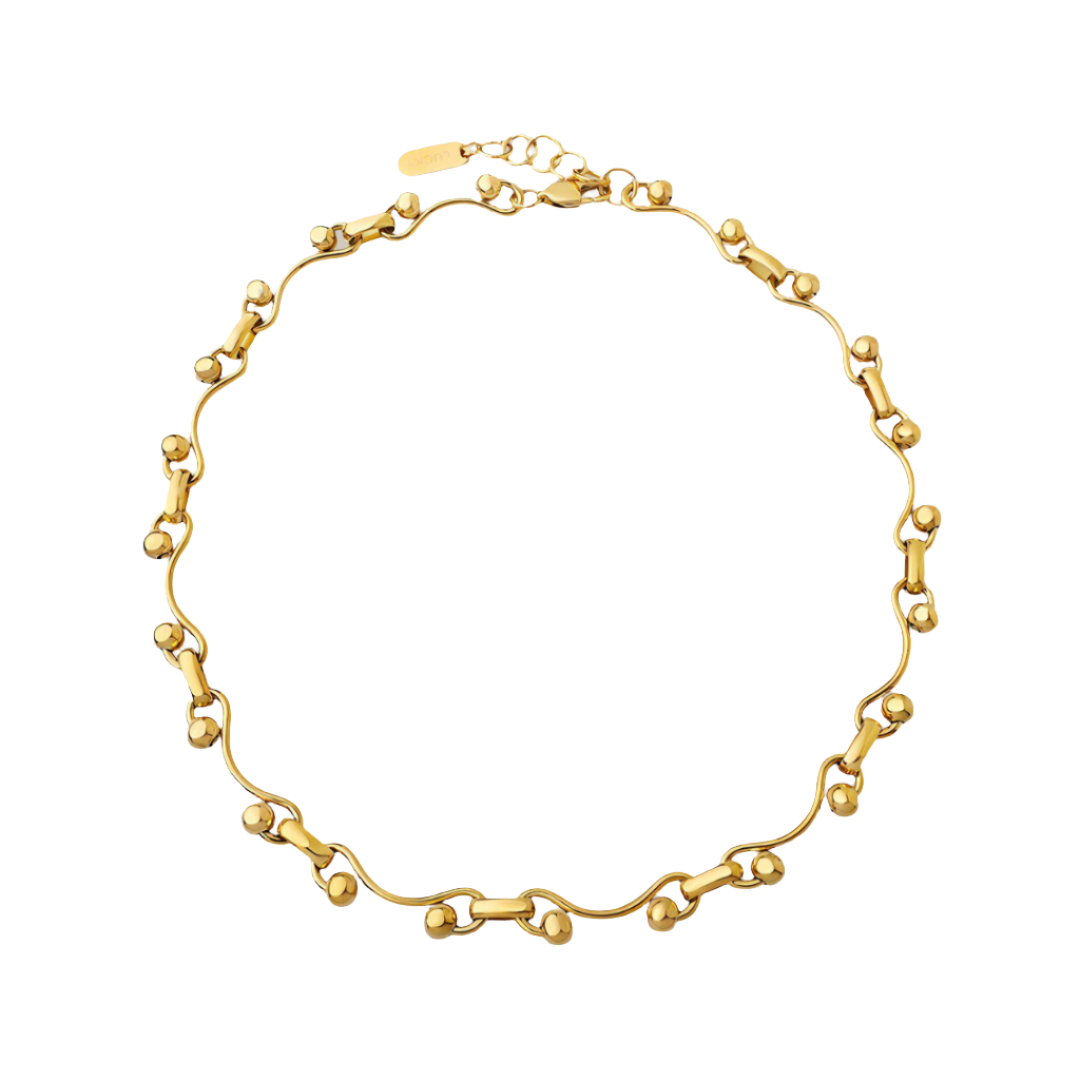 Elegancia 18K Gold Plated Stainless Steel Necklace