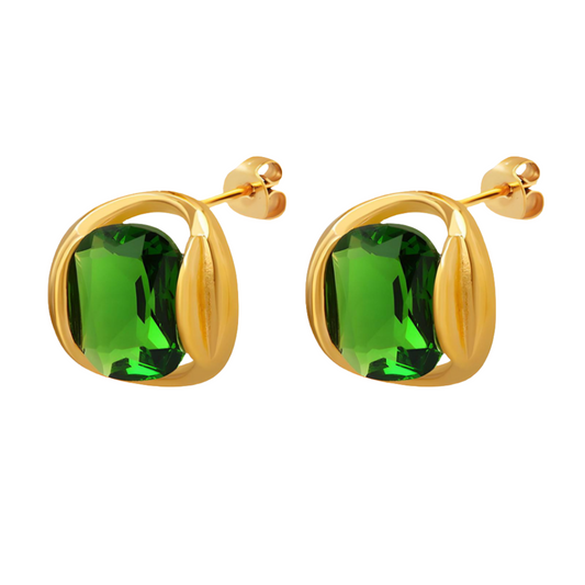 Esmeralda 18K Gold Plated Stainless Steel Earrings