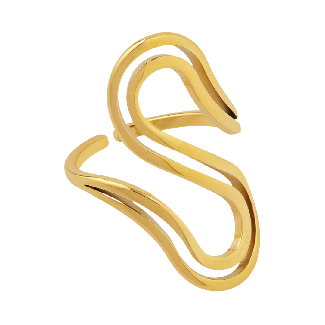 Divertida 18K Gold Plated Stainless Steel Ring