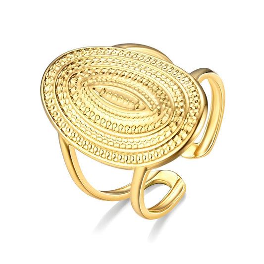 Regia 18K Gold Plated Stainless Steel Ring